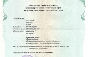 Свидетельство о праве собственности